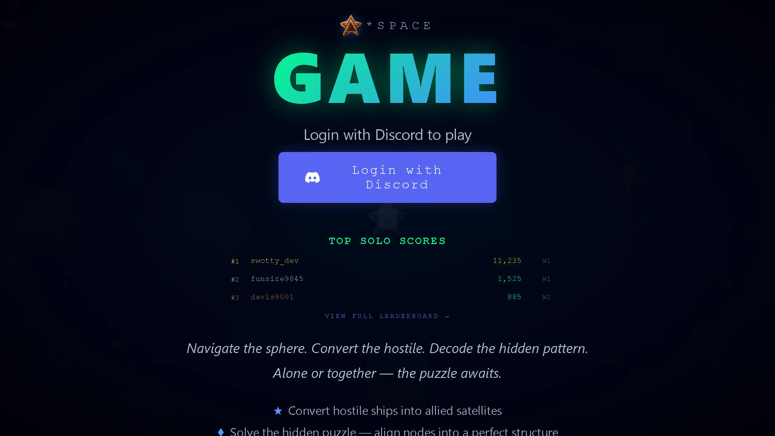 Screenshot of game.starspace.group
